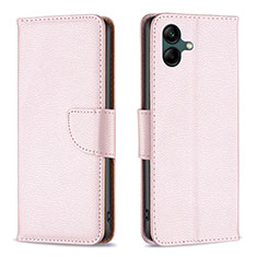 Custodia Portafoglio In Pelle Cover con Supporto B06F per Samsung Galaxy A04 4G Oro Rosa