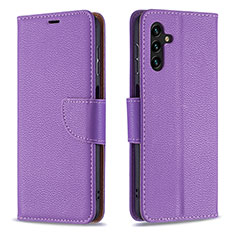 Custodia Portafoglio In Pelle Cover con Supporto B06F per Samsung Galaxy A04s Viola