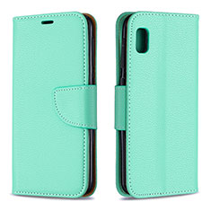 Custodia Portafoglio In Pelle Cover con Supporto B06F per Samsung Galaxy A10e Verde