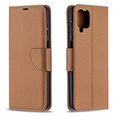 Custodia Portafoglio In Pelle Cover con Supporto B06F per Samsung Galaxy A12 5G Marrone