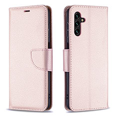 Custodia Portafoglio In Pelle Cover con Supporto B06F per Samsung Galaxy A13 5G Oro Rosa