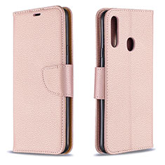 Custodia Portafoglio In Pelle Cover con Supporto B06F per Samsung Galaxy A20s Oro Rosa