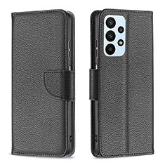 Custodia Portafoglio In Pelle Cover con Supporto B06F per Samsung Galaxy A23 4G Nero