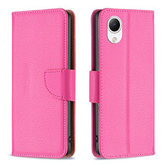 Custodia Portafoglio In Pelle Cover con Supporto B06F per Samsung Galaxy A23 5G SC-56C Rosa Caldo