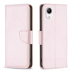 Custodia Portafoglio In Pelle Cover con Supporto B06F per Samsung Galaxy A23s Oro Rosa