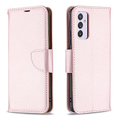 Custodia Portafoglio In Pelle Cover con Supporto B06F per Samsung Galaxy A24 4G Oro Rosa