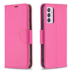 Custodia Portafoglio In Pelle Cover con Supporto B06F per Samsung Galaxy A24 4G Rosa Caldo