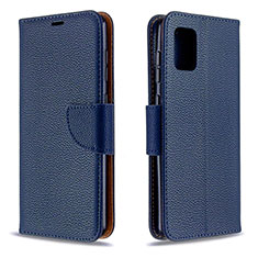 Custodia Portafoglio In Pelle Cover con Supporto B06F per Samsung Galaxy A31 Blu