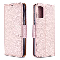 Custodia Portafoglio In Pelle Cover con Supporto B06F per Samsung Galaxy A41 Oro Rosa