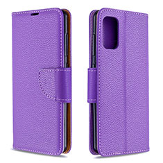 Custodia Portafoglio In Pelle Cover con Supporto B06F per Samsung Galaxy A41 Viola