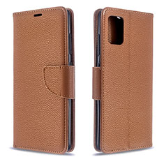 Custodia Portafoglio In Pelle Cover con Supporto B06F per Samsung Galaxy A51 4G Marrone