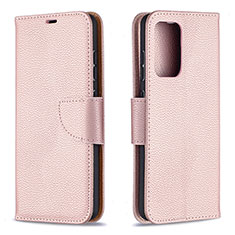 Custodia Portafoglio In Pelle Cover con Supporto B06F per Samsung Galaxy A52 4G Oro Rosa