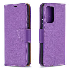 Custodia Portafoglio In Pelle Cover con Supporto B06F per Samsung Galaxy A52 5G Viola