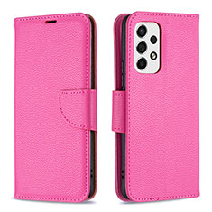 Custodia Portafoglio In Pelle Cover con Supporto B06F per Samsung Galaxy A53 5G Rosa Caldo