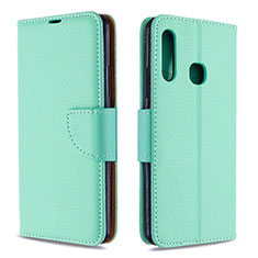 Custodia Portafoglio In Pelle Cover con Supporto B06F per Samsung Galaxy A70E Verde