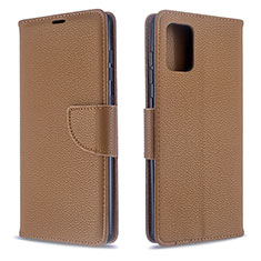 Custodia Portafoglio In Pelle Cover con Supporto B06F per Samsung Galaxy A71 5G Marrone