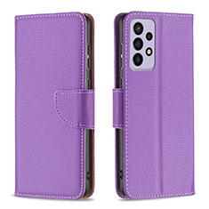 Custodia Portafoglio In Pelle Cover con Supporto B06F per Samsung Galaxy A73 5G Viola