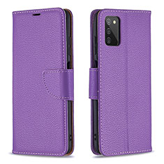 Custodia Portafoglio In Pelle Cover con Supporto B06F per Samsung Galaxy M02s Viola