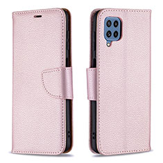Custodia Portafoglio In Pelle Cover con Supporto B06F per Samsung Galaxy M32 4G Oro Rosa