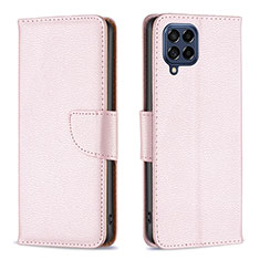 Custodia Portafoglio In Pelle Cover con Supporto B06F per Samsung Galaxy M53 5G Oro Rosa