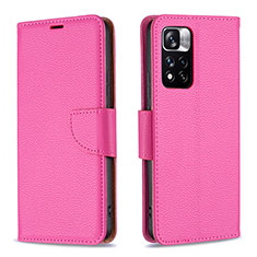 Custodia Portafoglio In Pelle Cover con Supporto B06F per Xiaomi Mi 11i 5G (2022) Rosa Caldo