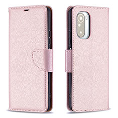 Custodia Portafoglio In Pelle Cover con Supporto B06F per Xiaomi Mi 11i 5G Oro Rosa