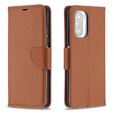 Custodia Portafoglio In Pelle Cover con Supporto B06F per Xiaomi Mi 11X 5G Marrone