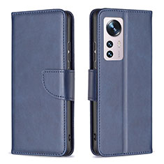 Custodia Portafoglio In Pelle Cover con Supporto B06F per Xiaomi Mi 12 Pro 5G Blu