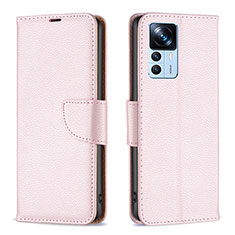 Custodia Portafoglio In Pelle Cover con Supporto B06F per Xiaomi Mi 12T 5G Oro Rosa