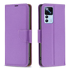 Custodia Portafoglio In Pelle Cover con Supporto B06F per Xiaomi Mi 12T Pro 5G Viola