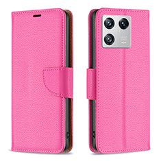 Custodia Portafoglio In Pelle Cover con Supporto B06F per Xiaomi Mi 13 5G Rosa Caldo