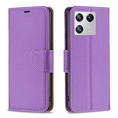 Custodia Portafoglio In Pelle Cover con Supporto B06F per Xiaomi Mi 13 5G Viola