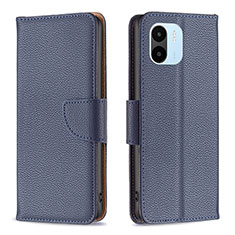 Custodia Portafoglio In Pelle Cover con Supporto B06F per Xiaomi Poco C50 Blu