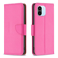 Custodia Portafoglio In Pelle Cover con Supporto B06F per Xiaomi Poco C50 Rosa Caldo