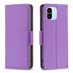 Custodia Portafoglio In Pelle Cover con Supporto B06F per Xiaomi Poco C50 Viola