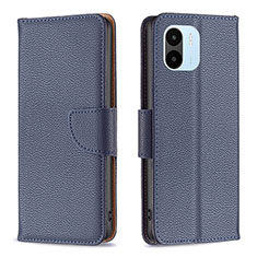 Custodia Portafoglio In Pelle Cover con Supporto B06F per Xiaomi Poco C51 Blu