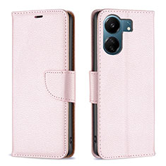 Custodia Portafoglio In Pelle Cover con Supporto B06F per Xiaomi Poco C65 Oro Rosa