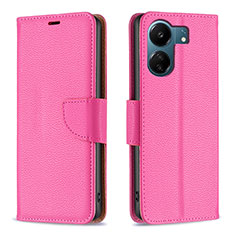 Custodia Portafoglio In Pelle Cover con Supporto B06F per Xiaomi Poco C65 Rosa Caldo