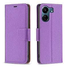 Custodia Portafoglio In Pelle Cover con Supporto B06F per Xiaomi Poco C65 Viola