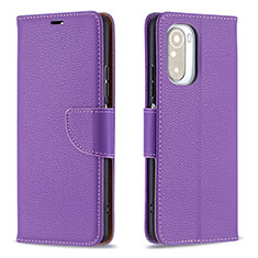 Custodia Portafoglio In Pelle Cover con Supporto B06F per Xiaomi Poco F3 5G Viola