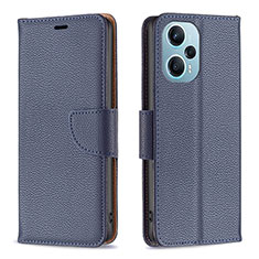 Custodia Portafoglio In Pelle Cover con Supporto B06F per Xiaomi Poco F5 5G Blu