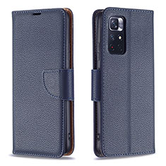 Custodia Portafoglio In Pelle Cover con Supporto B06F per Xiaomi Poco M4 Pro 5G Blu