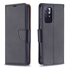 Custodia Portafoglio In Pelle Cover con Supporto B06F per Xiaomi Poco M4 Pro 5G Nero