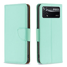 Custodia Portafoglio In Pelle Cover con Supporto B06F per Xiaomi Poco X4 Pro 5G Verde