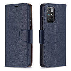 Custodia Portafoglio In Pelle Cover con Supporto B06F per Xiaomi Redmi 10 (2022) Blu