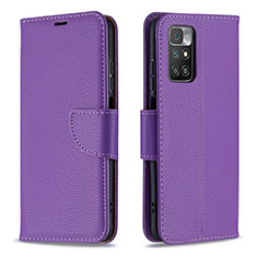 Custodia Portafoglio In Pelle Cover con Supporto B06F per Xiaomi Redmi 10 (2022) Viola