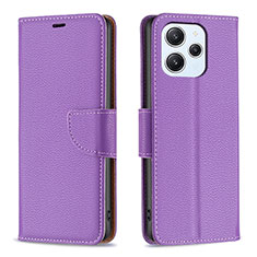 Custodia Portafoglio In Pelle Cover con Supporto B06F per Xiaomi Redmi 12 4G Viola