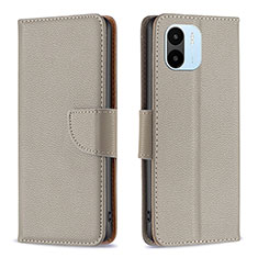 Custodia Portafoglio In Pelle Cover con Supporto B06F per Xiaomi Redmi A1 Grigio