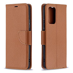 Custodia Portafoglio In Pelle Cover con Supporto B06F per Xiaomi Redmi Note 10 Pro Max Marrone