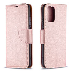 Custodia Portafoglio In Pelle Cover con Supporto B06F per Xiaomi Redmi Note 10S 4G Oro Rosa